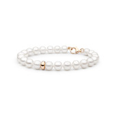 Bratara perle naturale albe si argint placat cu aur roz DiAmanti 222-66B-G